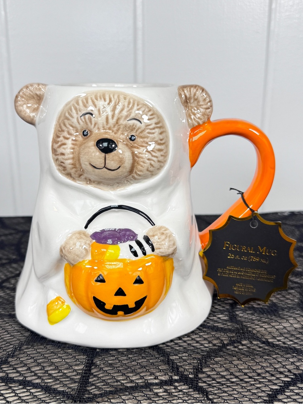 NEW Haunted Halloween Ghost Teddy Bear Halloween Mug